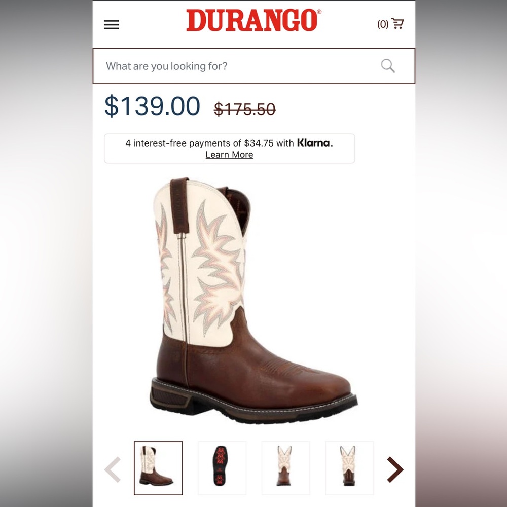 Size 9.5 Durango Steel Toe Boots